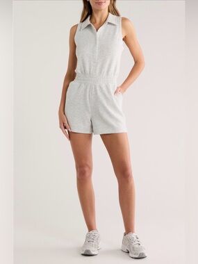 YPB neoKNIT Sleeveless Knit Romper in Light Gray